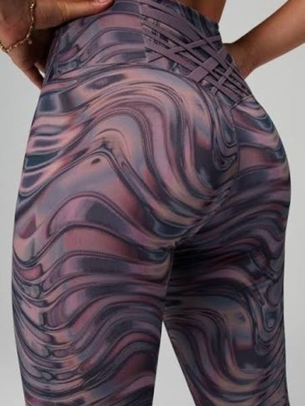 Fabletics High-Waist Swirl Print Leggings - Mauve & Purple
